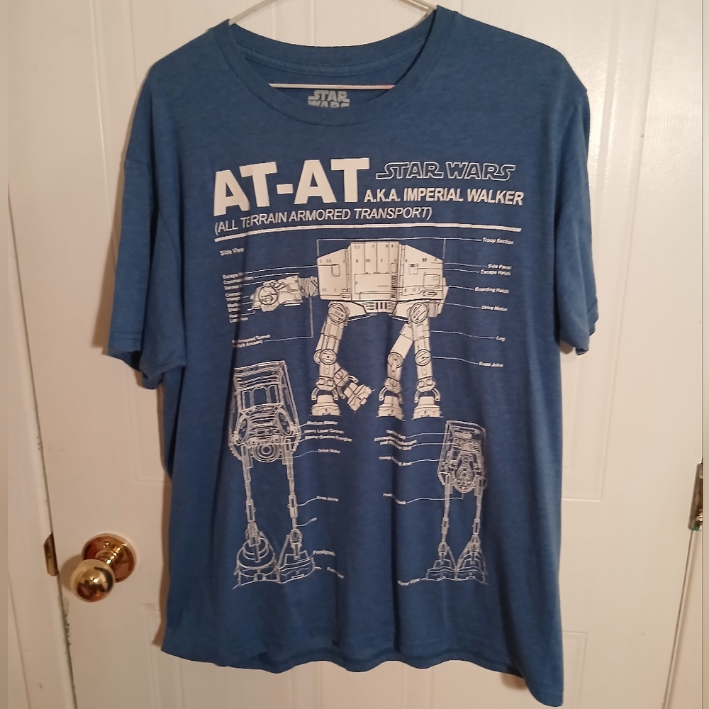 Star Wars Blue AT-AT Graphic Tee L